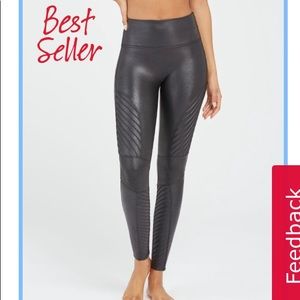 Spanx Faux Leather Moto Leggings